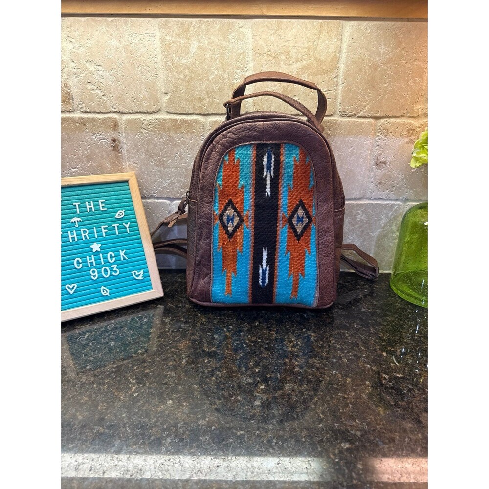 American Darling Leather Saddle Blanket Backpack NWOT